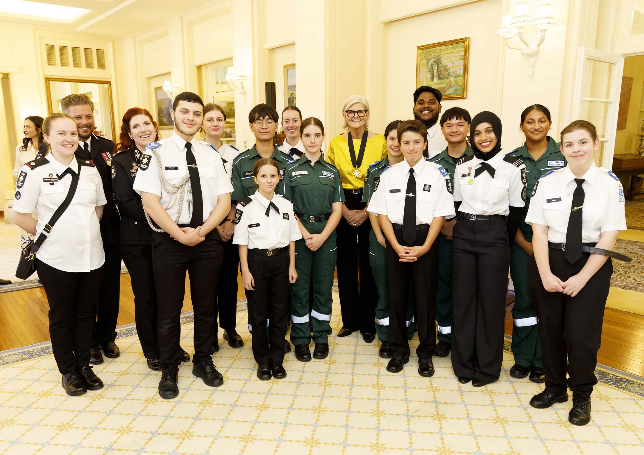 Her Excellency The Hon Sam Mostyn AC DStJ, Governor General of the Commonwealth of Australia with our cadets and cadet leaders.